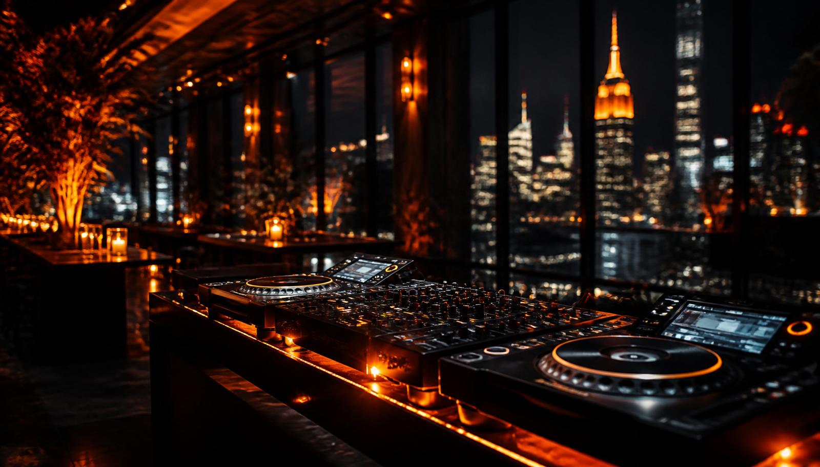 DJ setup at an upscale NYC event